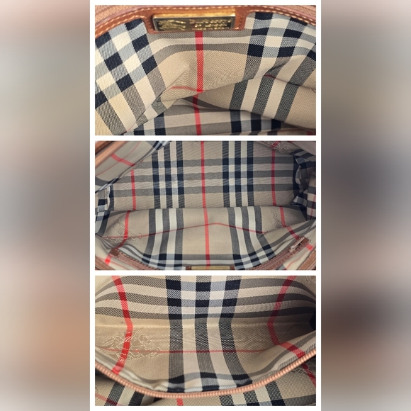 Burberry's Vintage Brown Leather Shoulder Bag Gold Crest Medallion Authentic COA - Picture 9 of 12